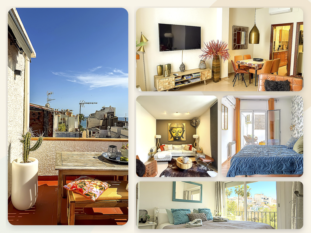 Apartment terrace overlooking the Mediterranean Sea in Sitges
