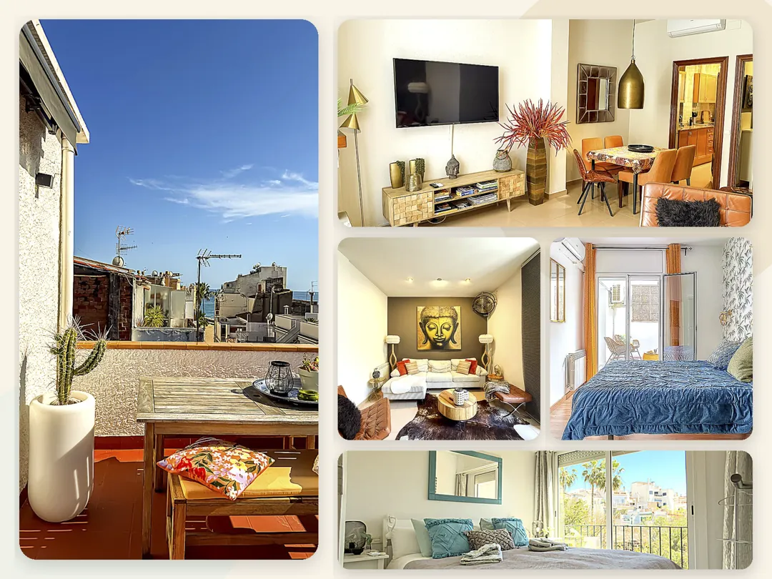 Apartment terrace overlooking the Mediterranean Sea in Sitges